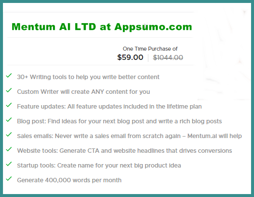 Mentum AI Review, Best AI Content Writer, Features, Uses, Pricing, LTD